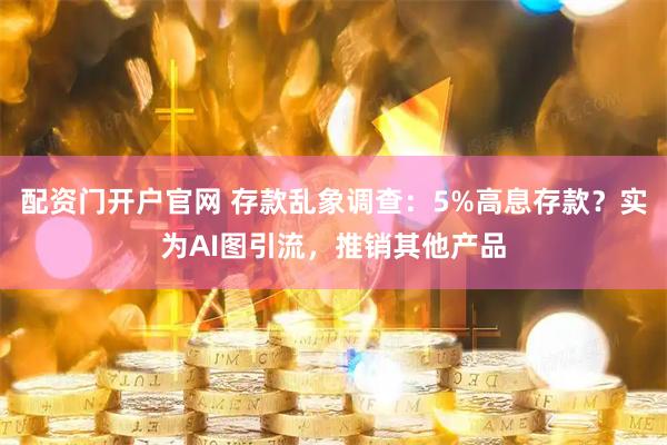配资门开户官网 存款乱象调查：5%高息存款？实为AI图引流，推销其他产品